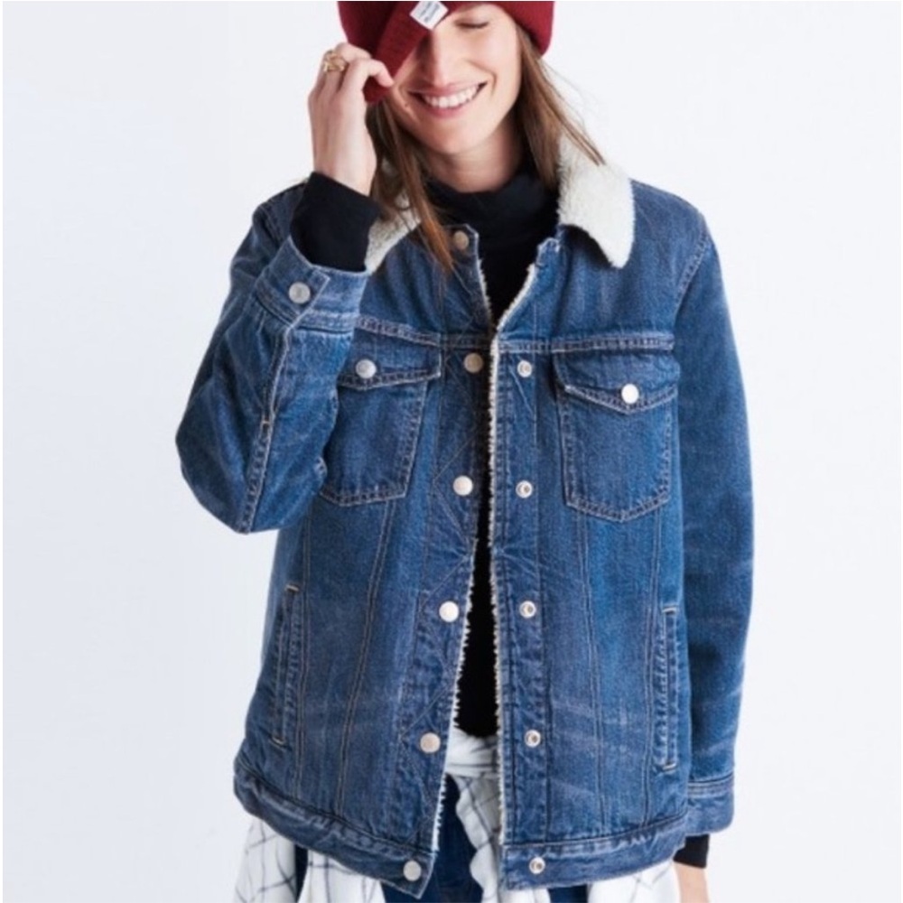 Madewell oversized Sherpa jean jacket